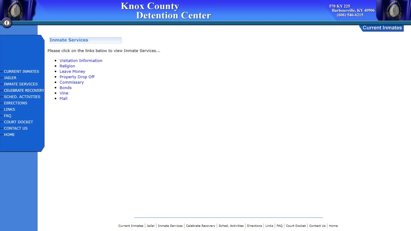Inmate Services - Welcome to the Knox County Detention Center
